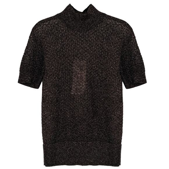 DOLCE & GABBANA Metallic Mock Neck Sweater - Picture 1 of 9